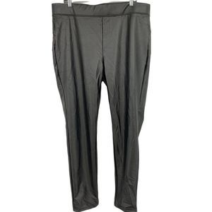 Fashion nova black faux leather pull on pants size 2X 1935 legging stretcj